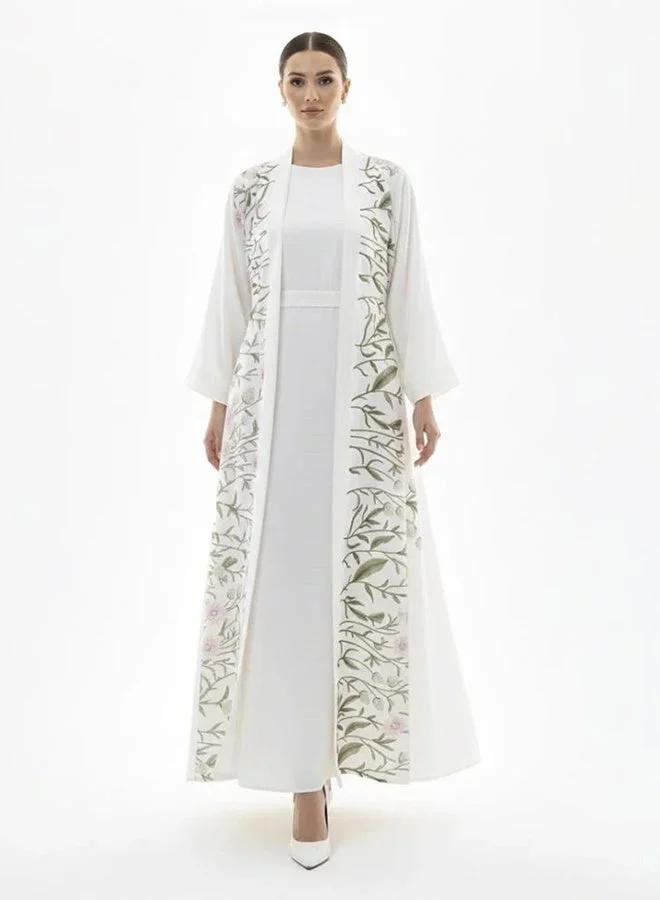 عبايات لمحة عباية غصون الربيع المطرزة – كريب لمار